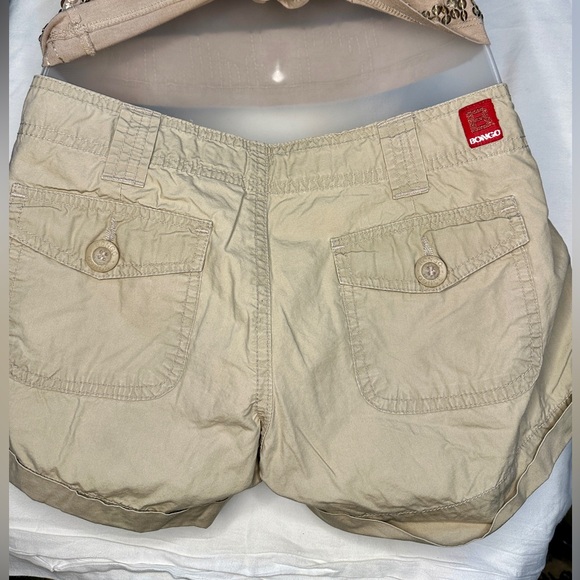 Bongo Lightweight Tan Beige Cargo Shorts Roll Cuffs ~ Women’s Size 3 - Picture 3 of 7